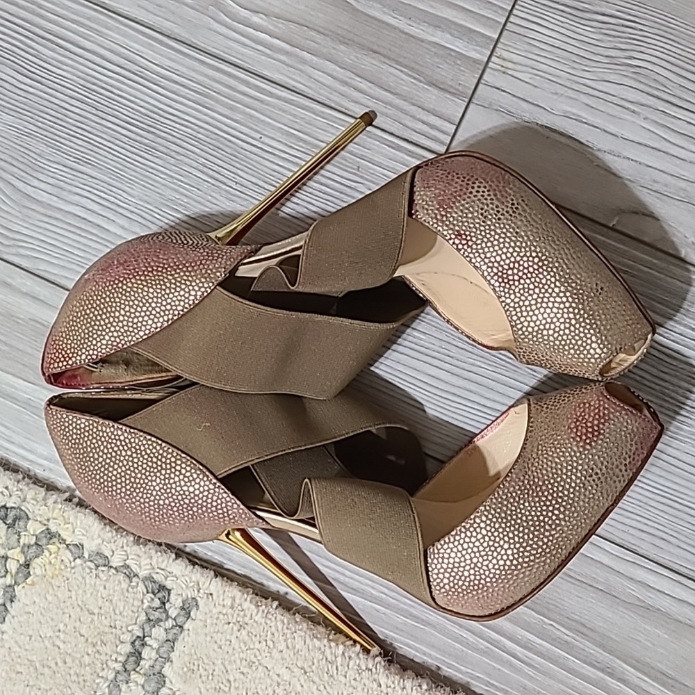 Louboutin Gold Heels - Picture 8 of 8